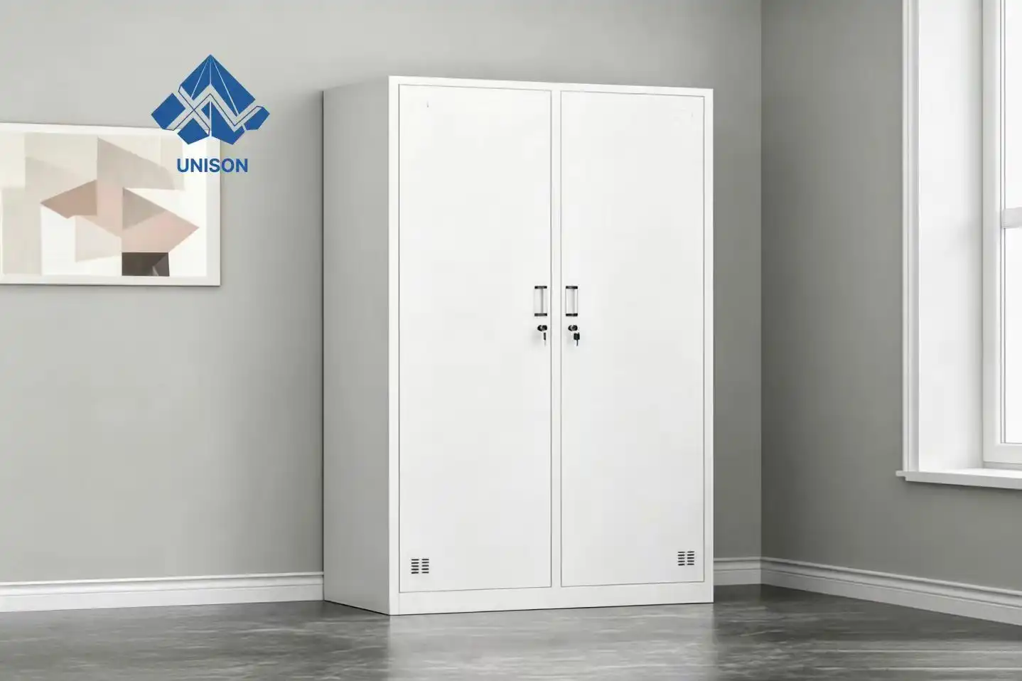 For office file storage, choose a double swing door wardrobe or a side-hung door one?